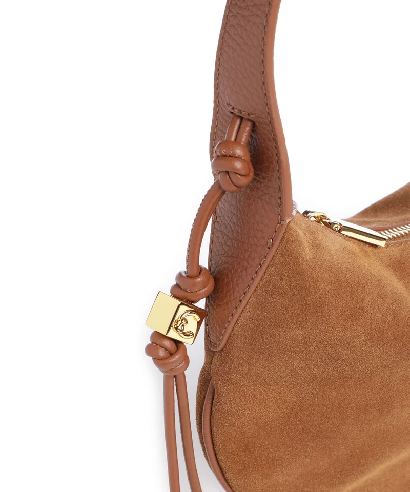 Coccinelle Thess Suede Beuteltasche cognac