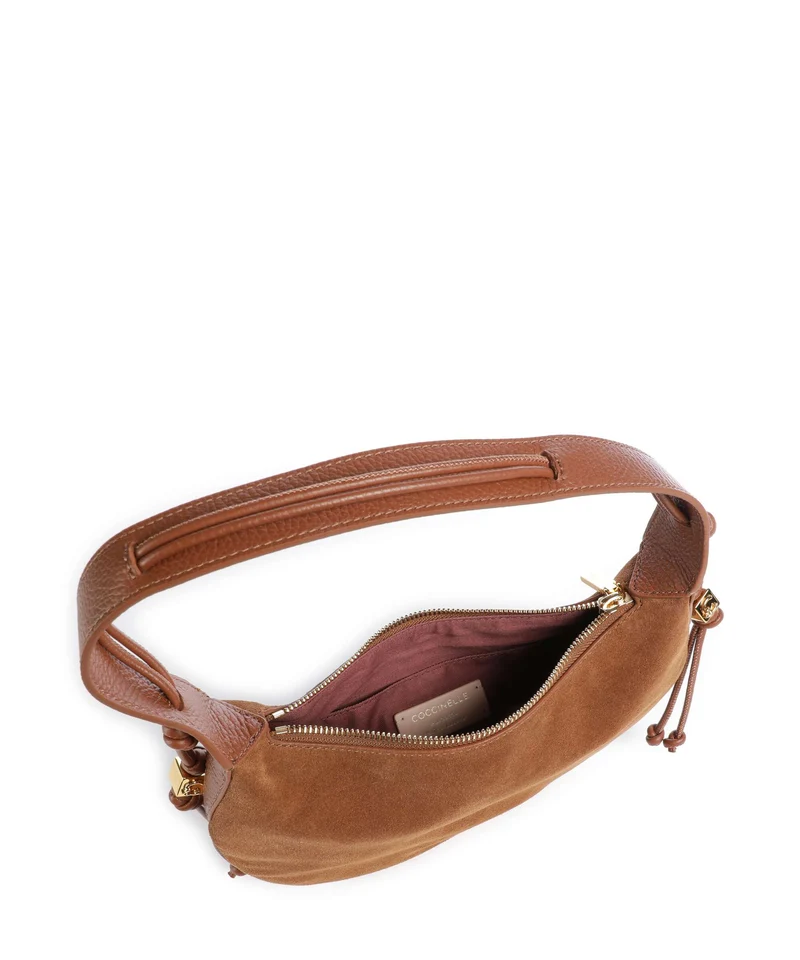 Coccinelle Thess Suede Beuteltasche cognac