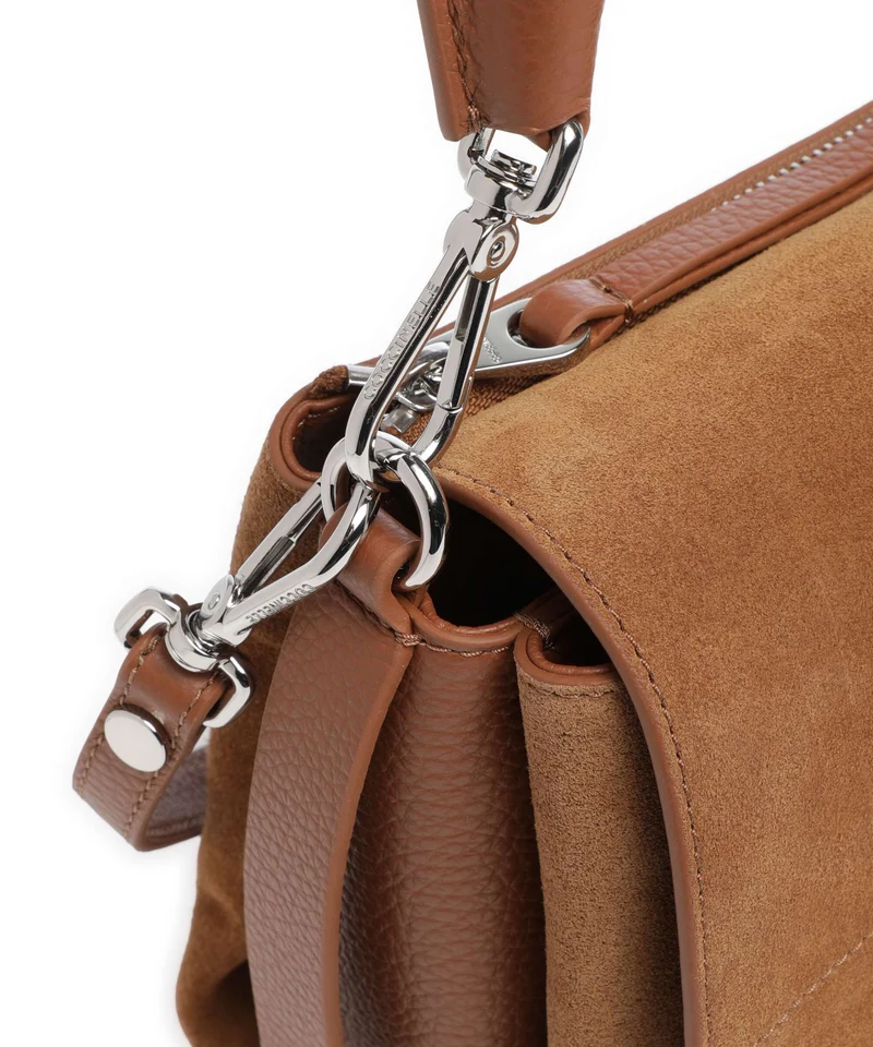 Coccinelle Boheme Suede Schultertasche cognac