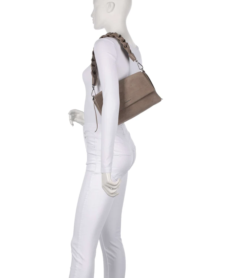 Coccinelle Boheme Suede Schultertasche warm taupe