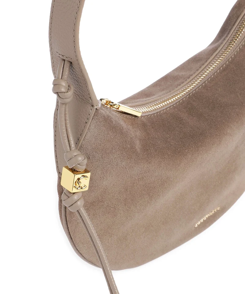 Coccinelle Thess Suede Beuteltasche warm taupe