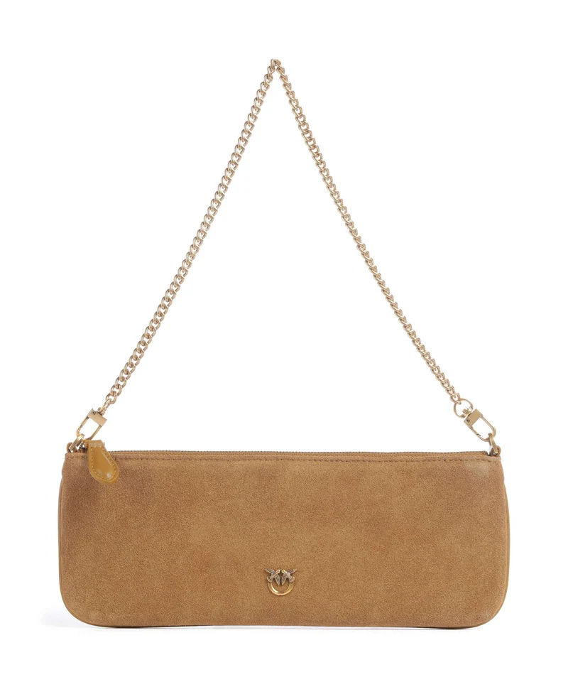 Pinko Flat Horizontal Schultertasche marrone dorato/antique gold