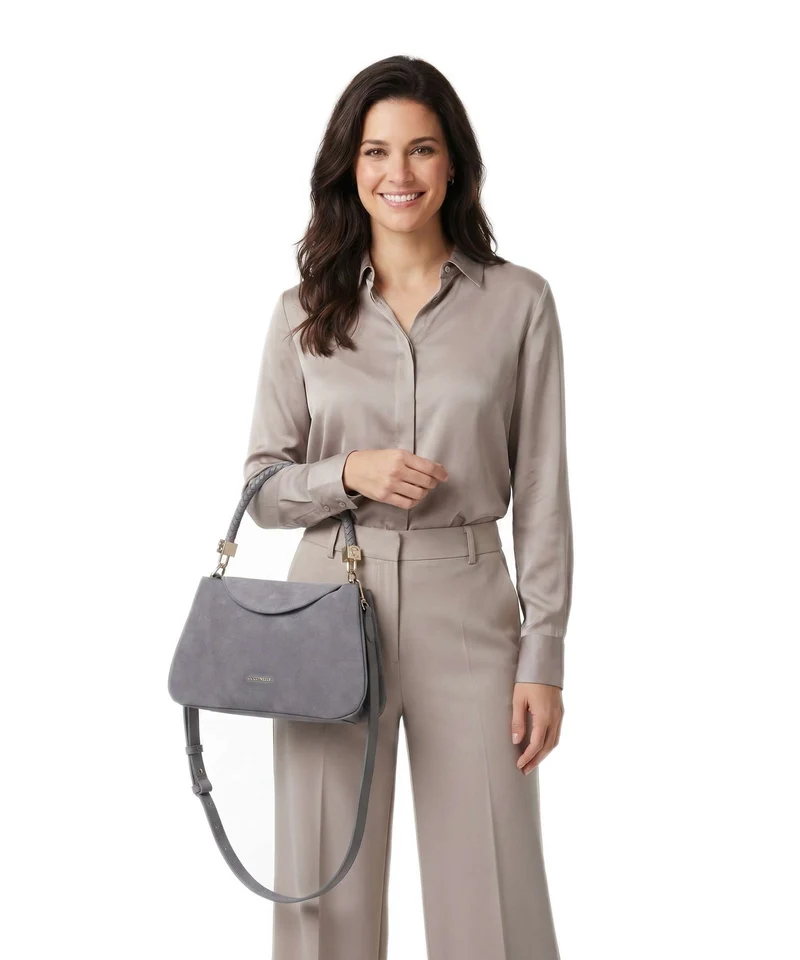 Coccinelle Tiggy Suede Schultertasche stove