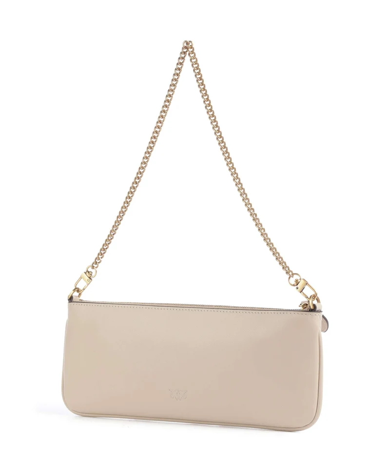 Pinko Flat Horizontal Schultertasche beige/grigio fumo/antique gold