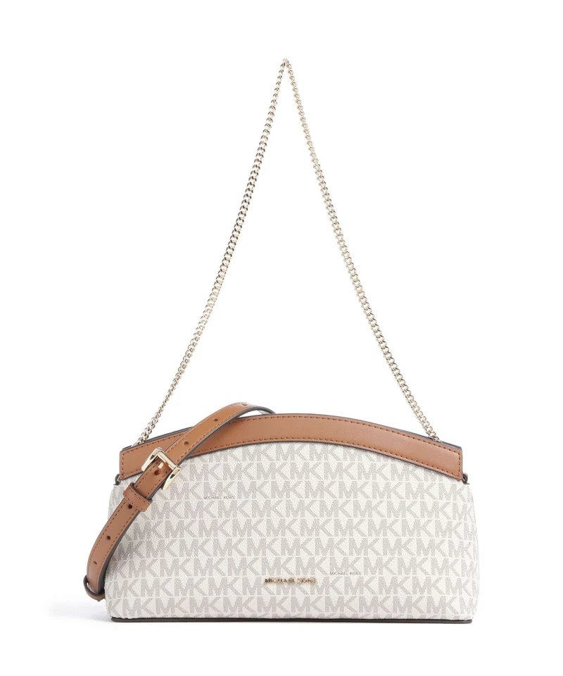 Michael Kors Athena Small Schultertasche vanilla/acorn