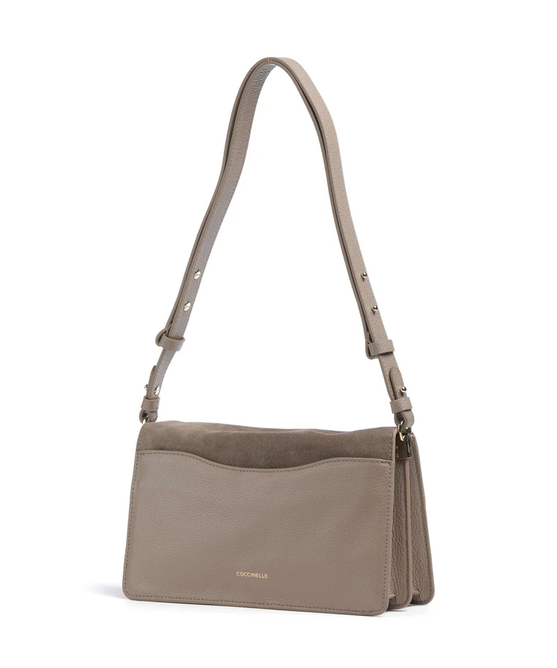 Coccinelle C-Me Softy Suede Schultertasche warm taupe
