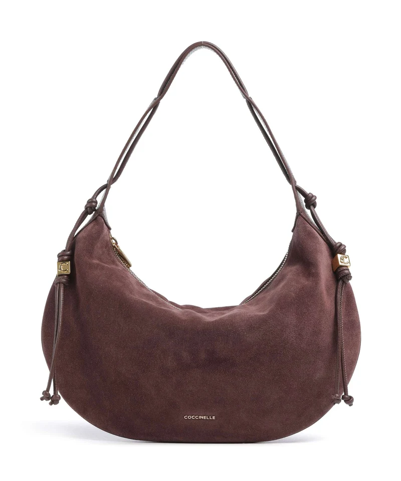Coccinelle Thess Suede Beuteltasche berry