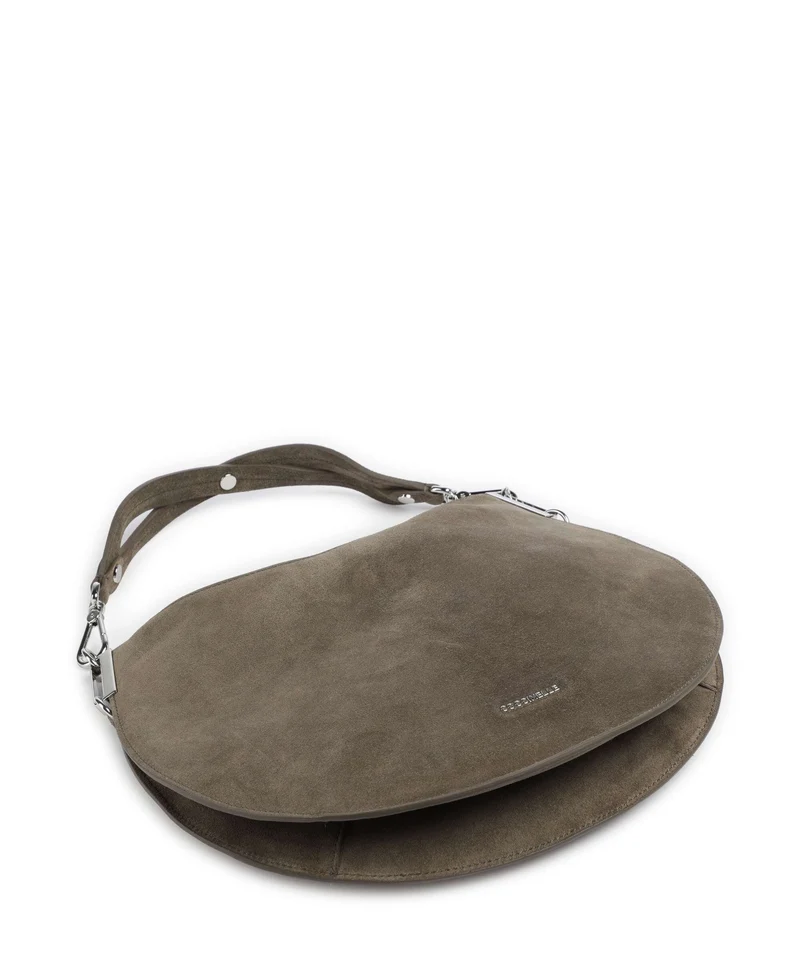 Coccinelle Sunup Suede Beuteltasche fango