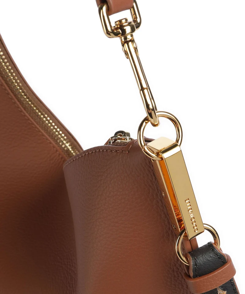 Coccinelle Sunup Beuteltasche cognac/noir