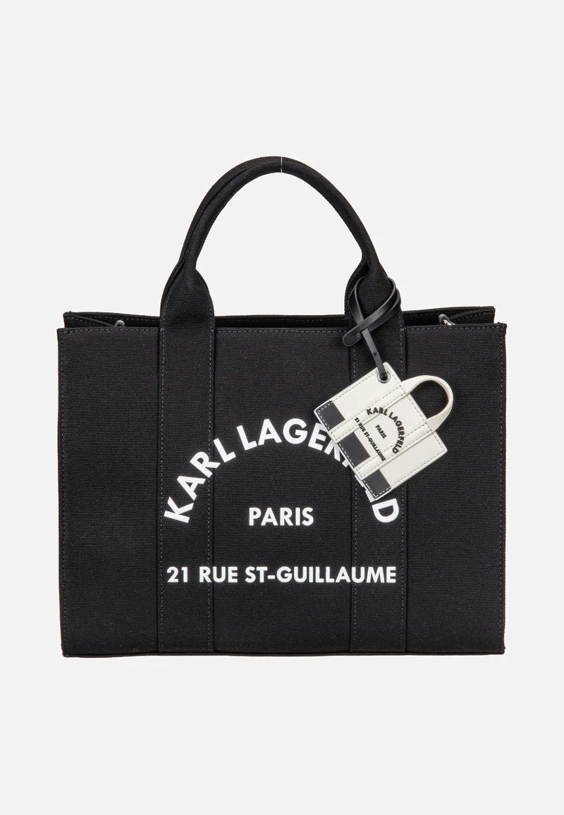 K/Rsg Square Medium Tote With Charm Black - Tote Bag