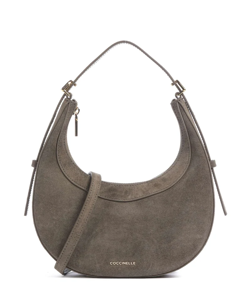 Coccinelle Whisper Suede Schultertasche fango