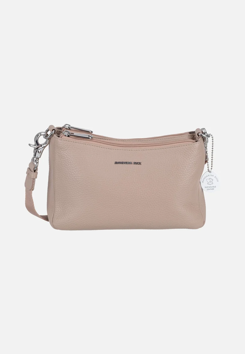 Mellow Leather Double Zipped FZTA8 Warm Taupe - Crossbody Bag