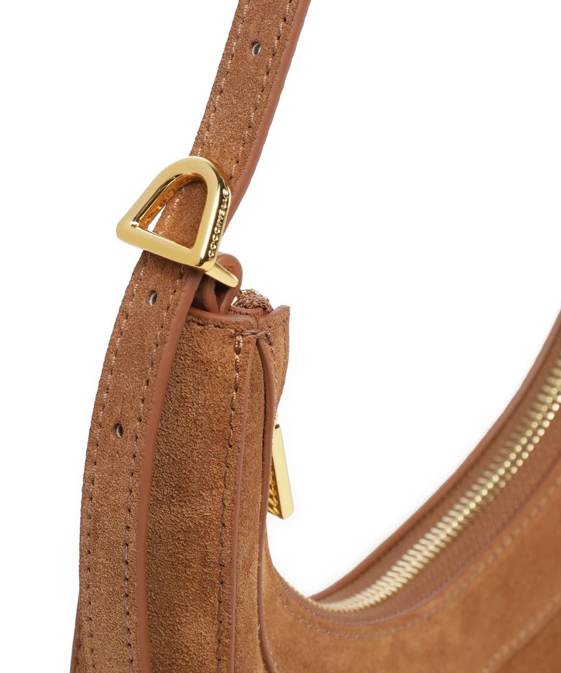 Coccinelle Whisper Suede Schultertasche cognac