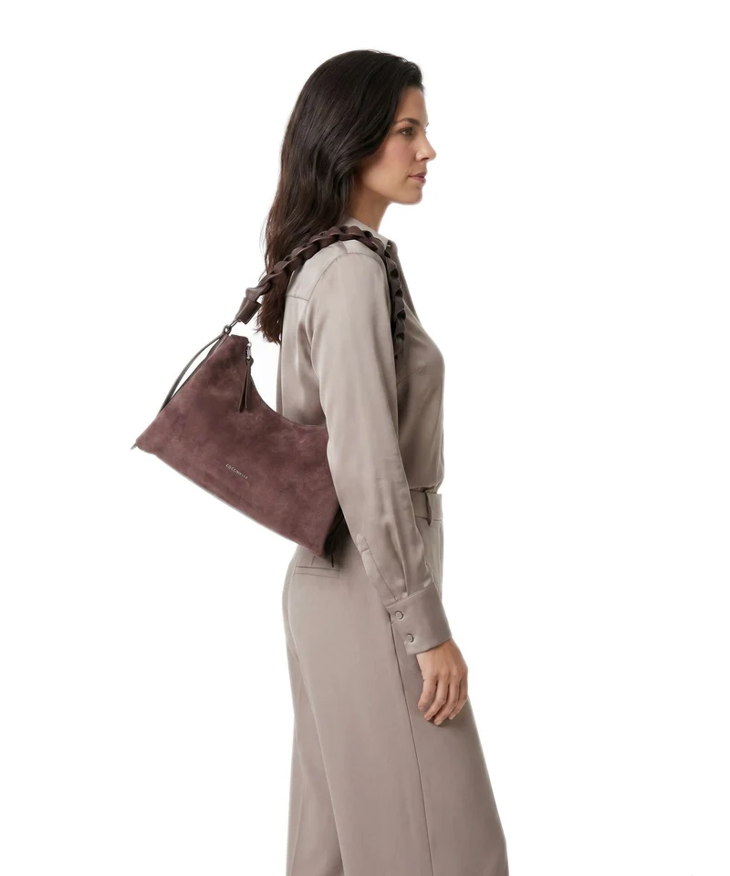 Coccinelle Boheme Suede Schultertasche berry
