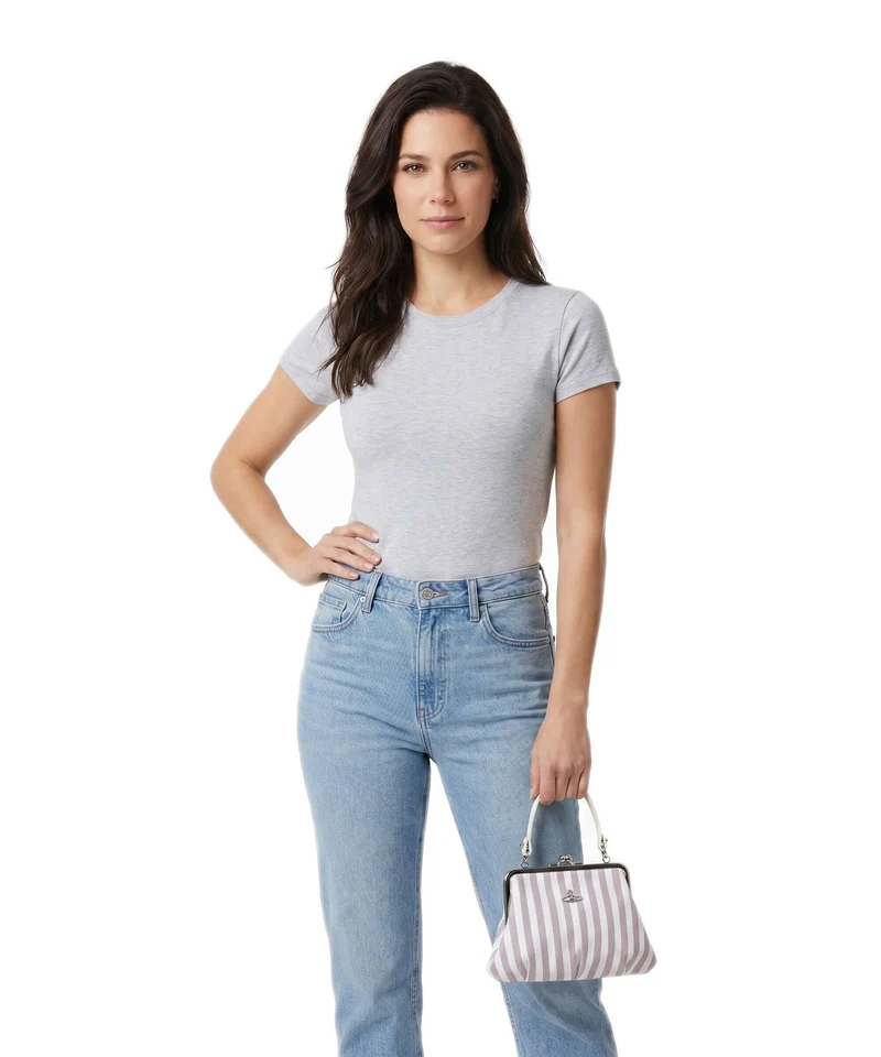 Vivienne Westwood Granny Frame Classic Oxford Shirt Handtasche burgundy stripe