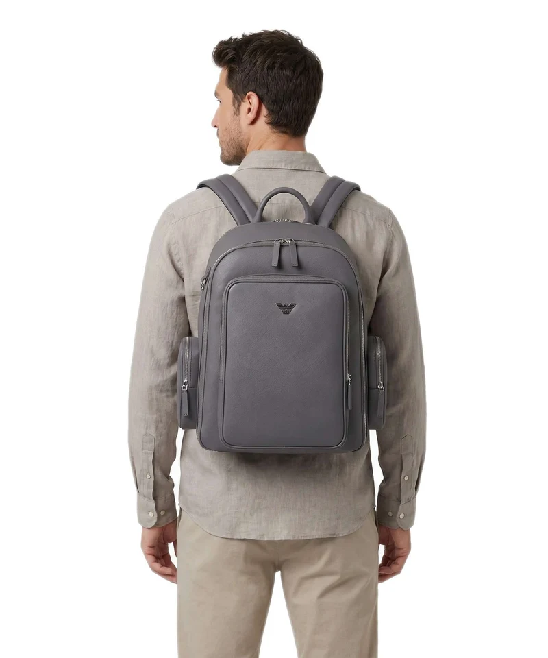 Emporio Armani Business Regenerated Rucksack grey