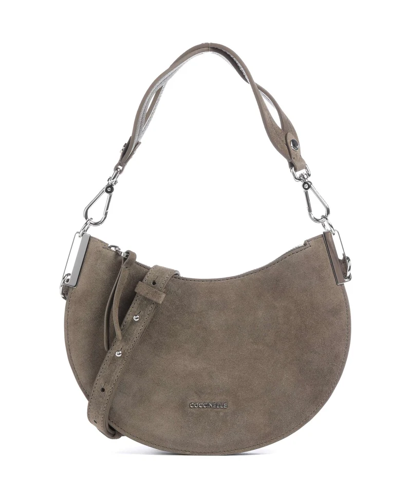 Coccinelle Sunup Suede Schultertasche fango