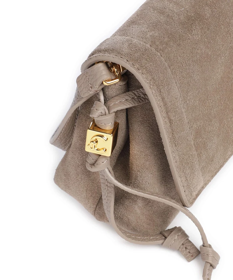 Coccinelle Thess Suede Umhängetasche warm taupe