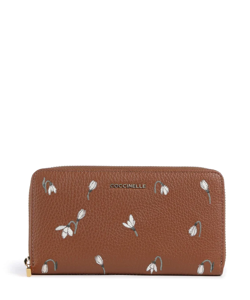 Coccinelle Metallic Geldbörse cognac