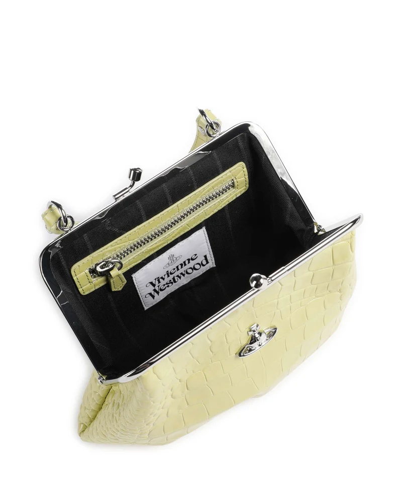 Vivienne Westwood Granny Frame Embossed Croc Handtasche lime green