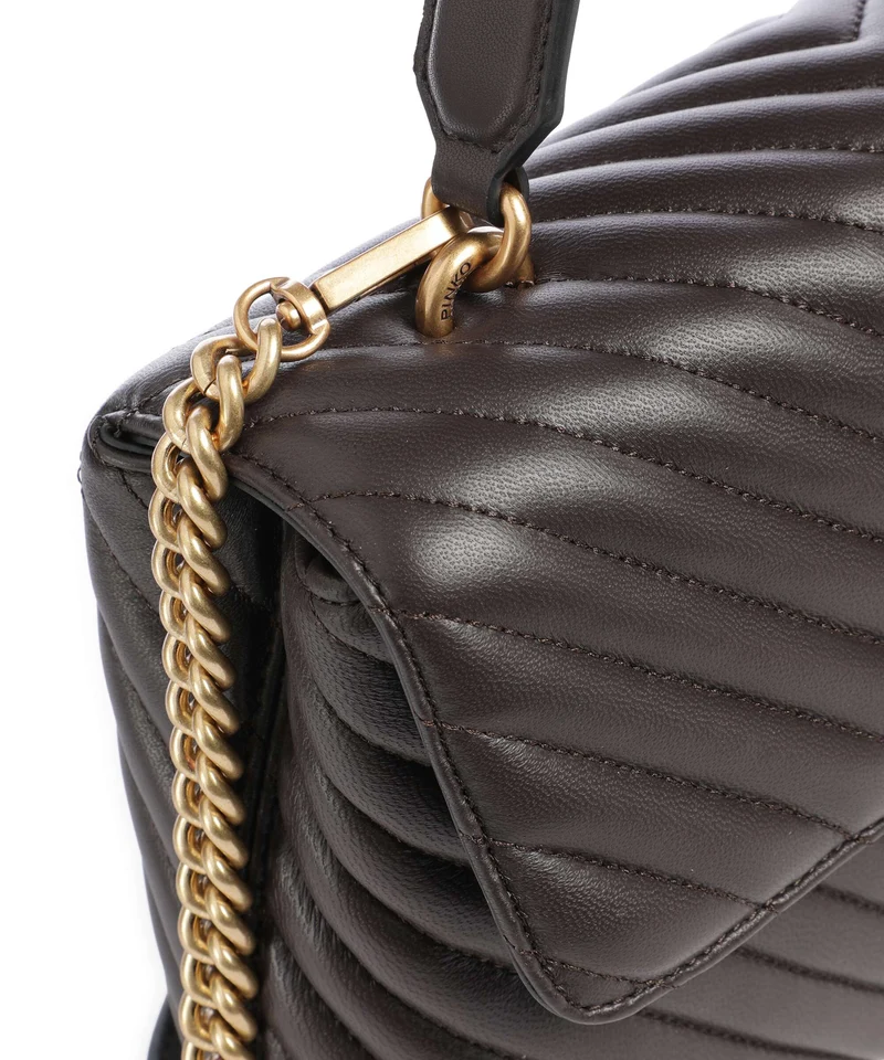 Pinko Love Lady Puff Classic Handtasche marrone marasca/antique gold