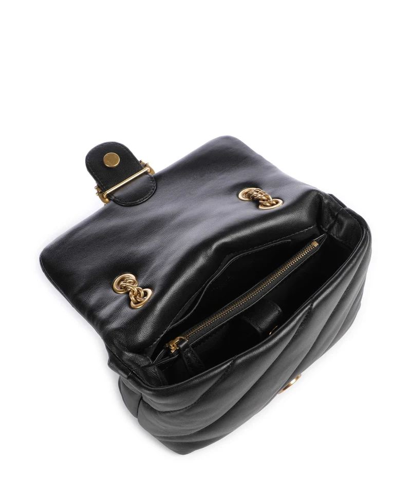 Pinko Love Puff Mini New Buckle Schultertasche nero/antique gold