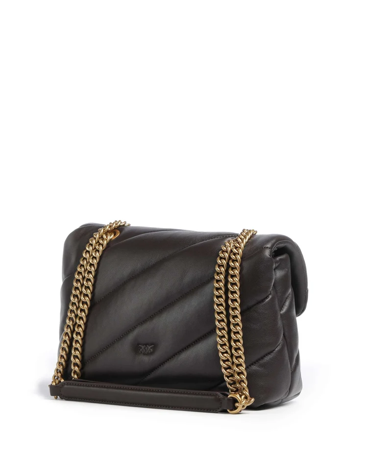 Pinko Love Puff Classic New Buckle Schultertasche marrone marasca/antique gold