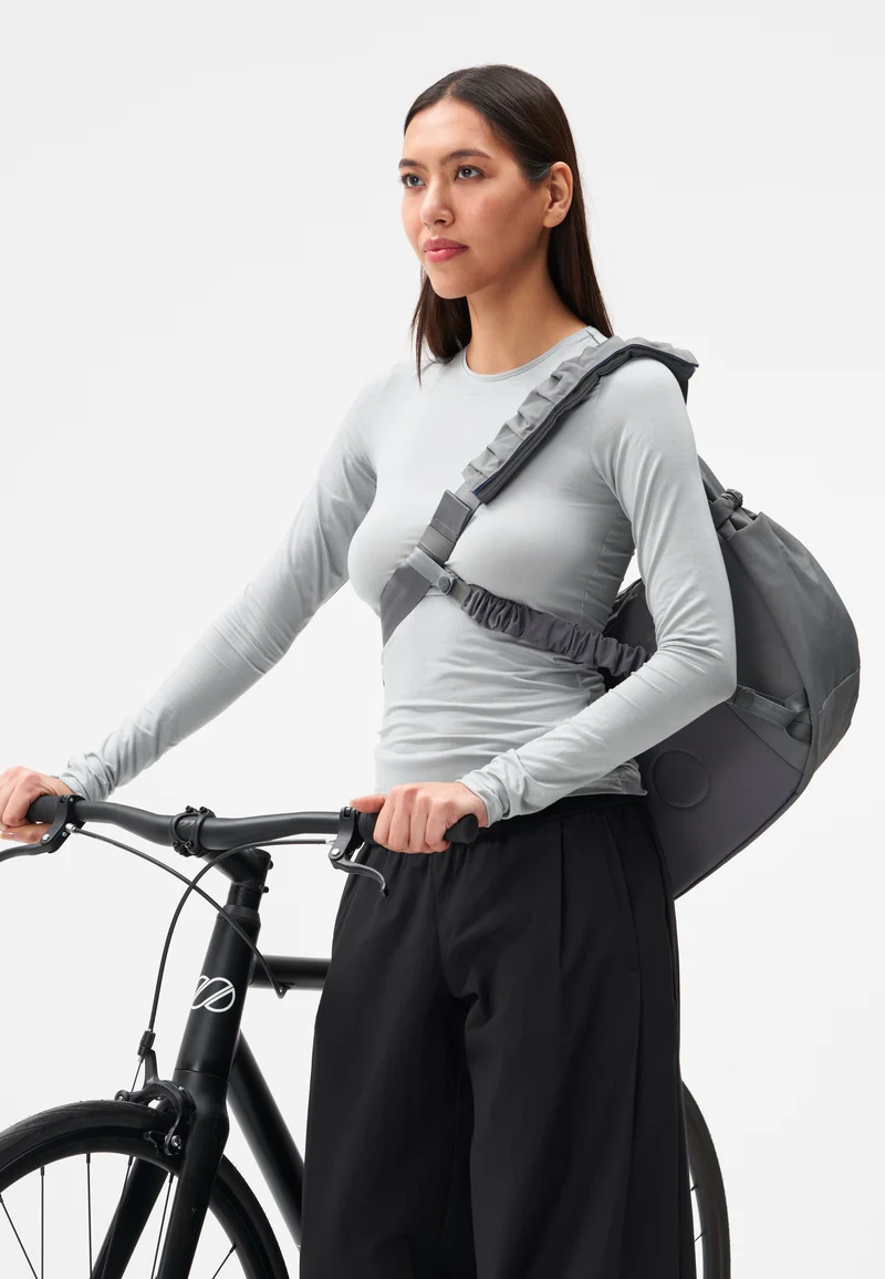Krumm Large Crinkle Grey - Hobo Bag