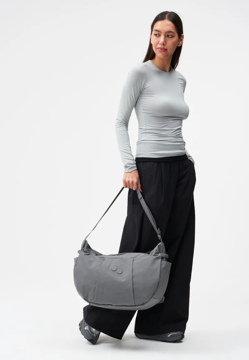 Krumm Large Crinkle Grey - Hobo Bag