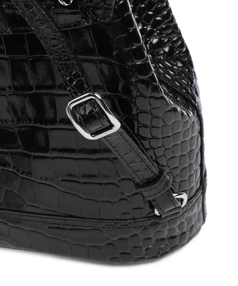 Vivienne Westwood Max Embossed Croc Small Rucksack black