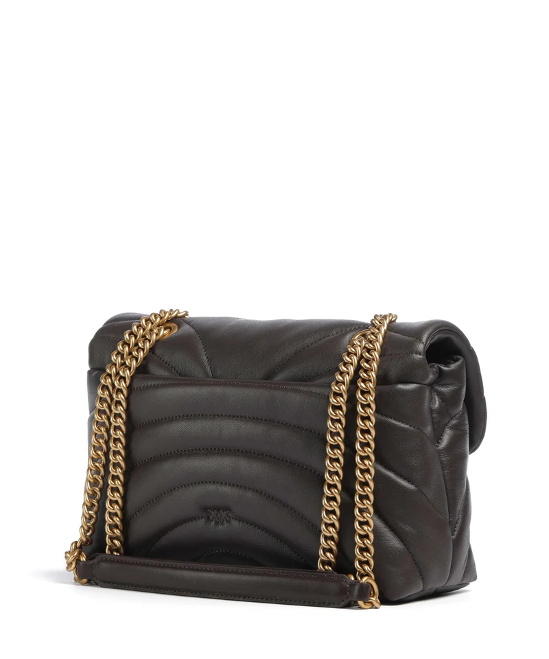 Pinko Love Puff Classic Schultertasche marrone marasca/antique gold