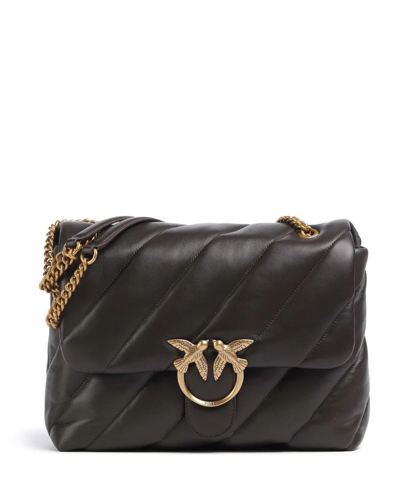 Pinko Love Puff Big Schultertasche marrone marasca/antique gold