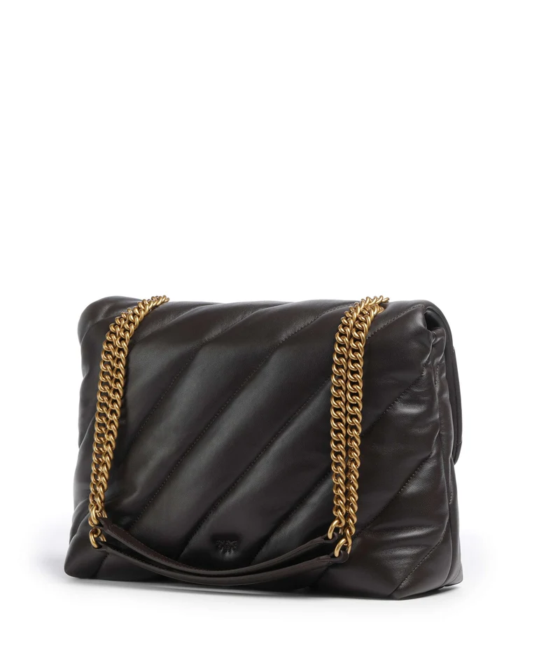 Pinko Love Puff Big Schultertasche marrone marasca/antique gold