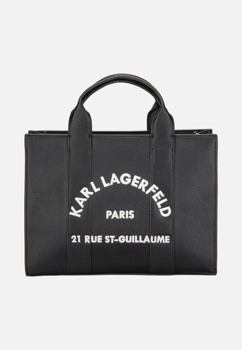 K/RSG MD Square Tote Pebbled Emb White/Black - Tote Bag