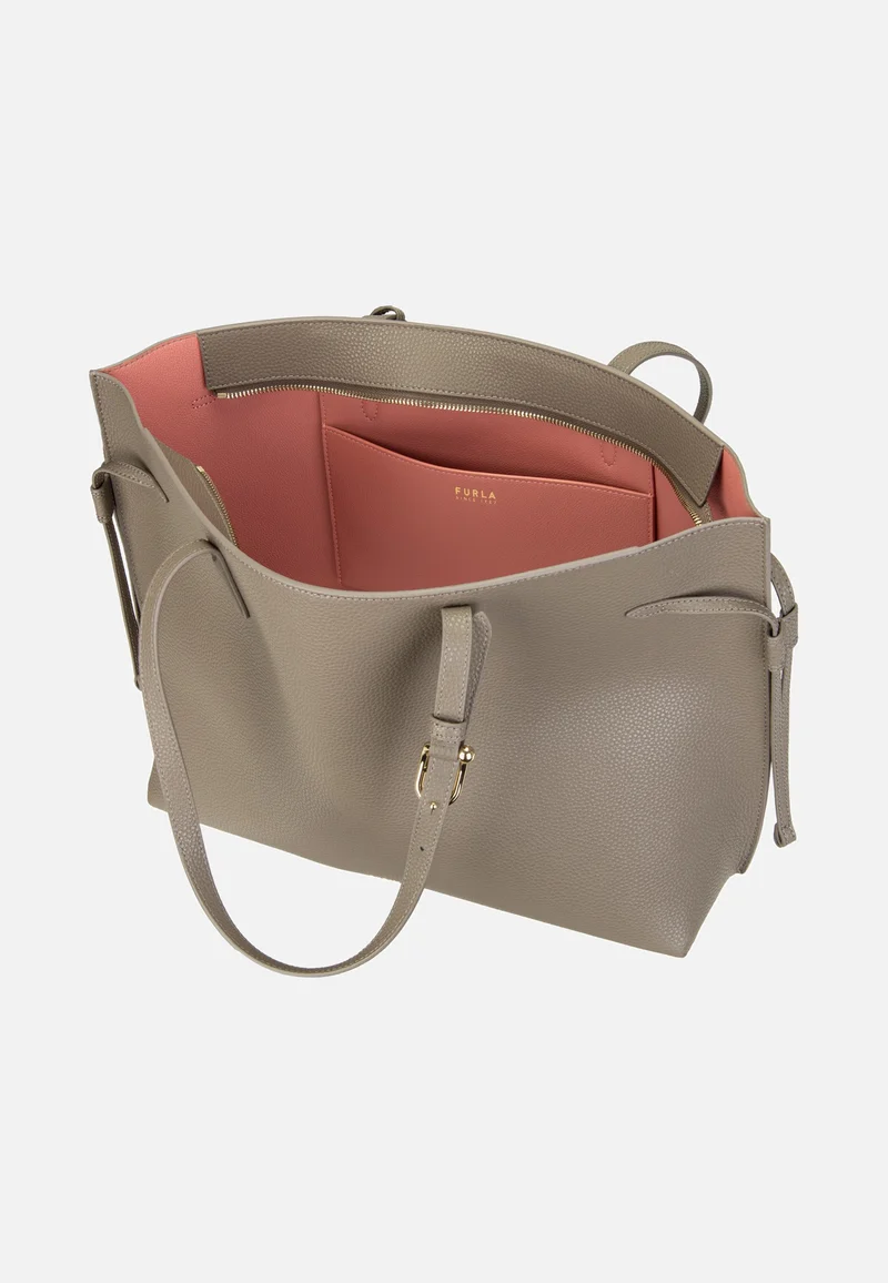 Ava L Tote W/Zip Muddy Gray+Rosewood - Shopper
