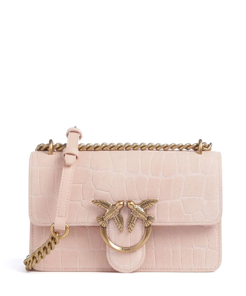 Pinko Love One Mini Schultertasche light pink/antique gold