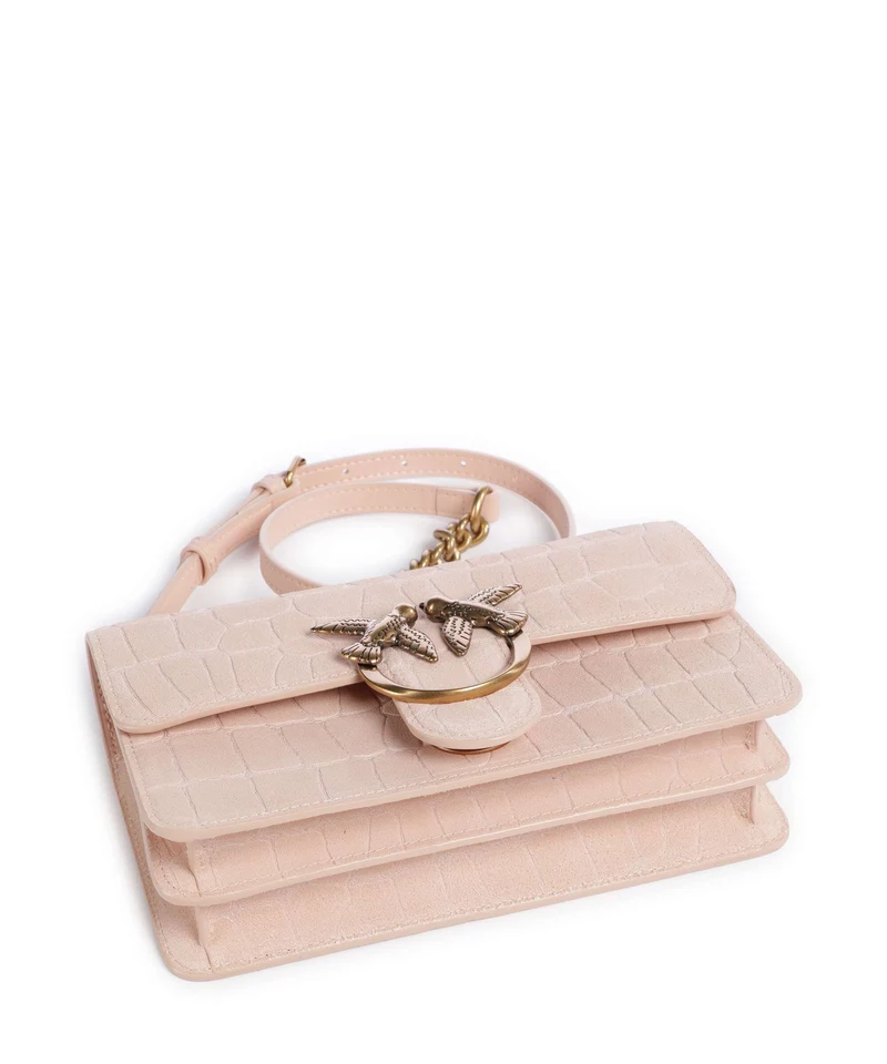 Pinko Love One Mini Schultertasche light pink/antique gold