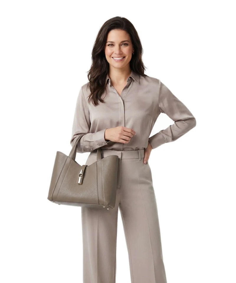 Furla Goccia S Handtasche muddy gray