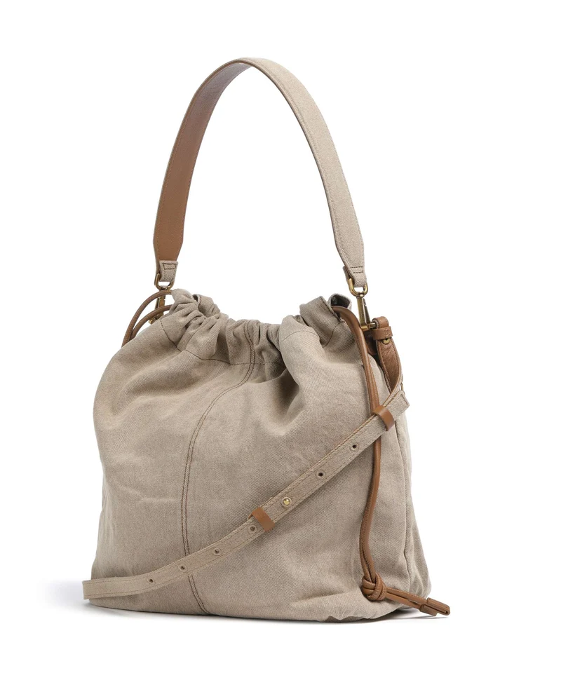 Liebeskind Lya II Denim M Bucket Handtasche beige