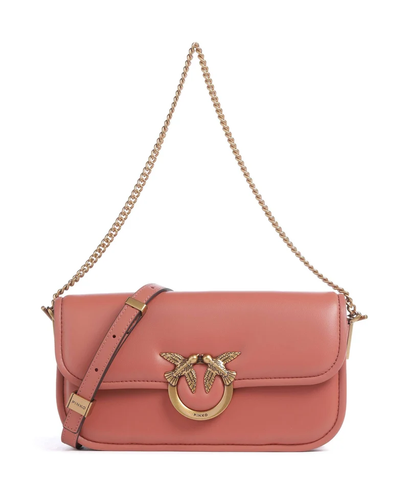 Pinko Love Box Horizontal Schultertasche marrone aragona/antique gold