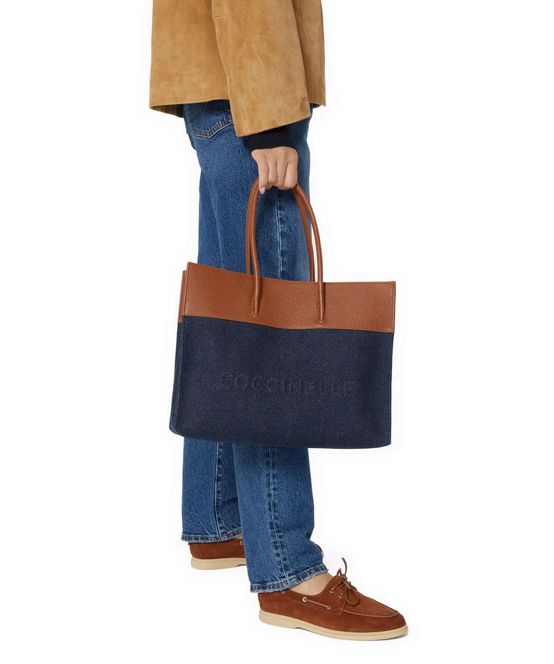 Coccinelle Myrtha Denim Shopper blue/cognac