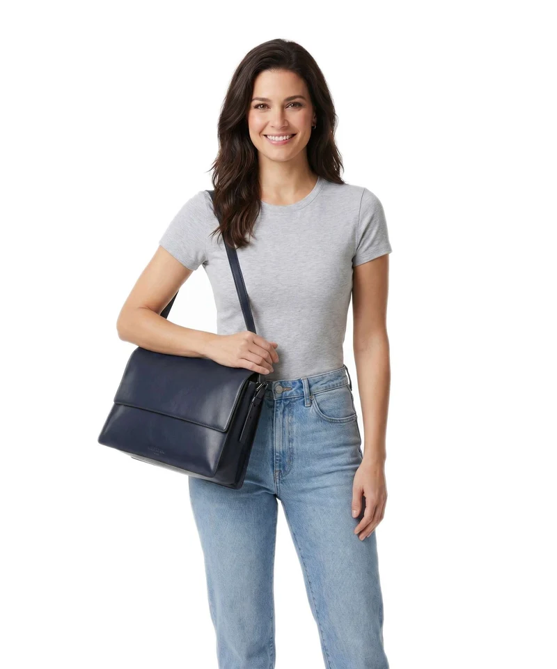 Liebeskind Audrey Recycled Soft Calf M Schultertasche peacoat