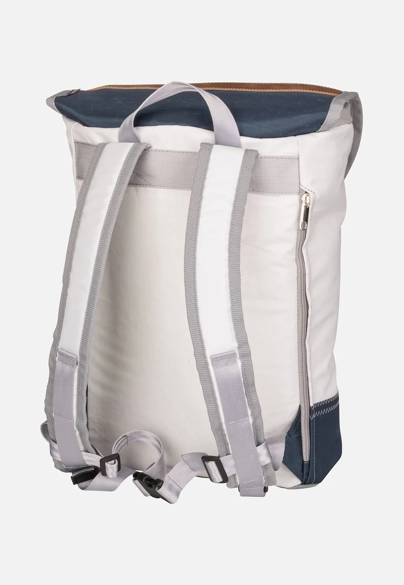 Landgang Mini Weiß/Balken Blau/Zahl Hellgrau - Rucksack