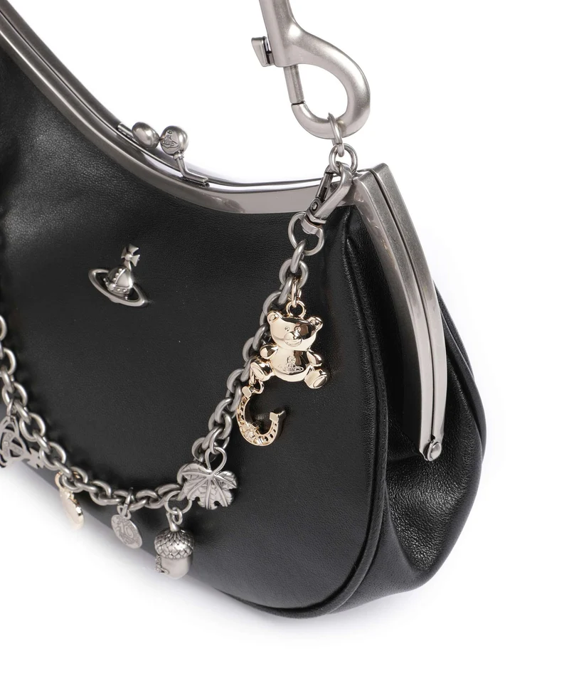 Vivienne Westwood Charm Frame Supple Schultertasche black/dark silver