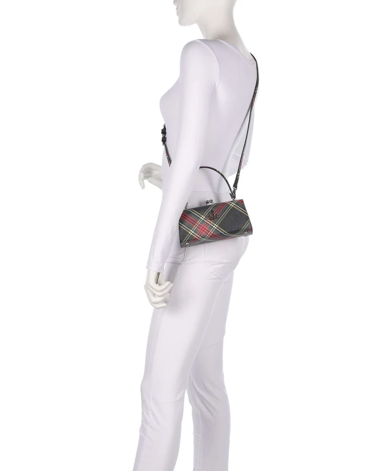 Vivienne Westwood Doll Frame Saffiano Printed XL Handtasche chelsea tartan