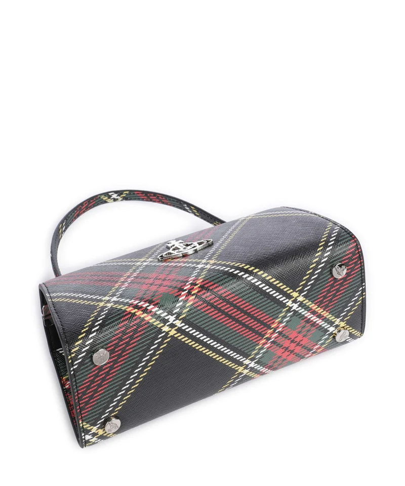 Vivienne Westwood Doll Frame Saffiano Printed XL Handtasche chelsea tartan