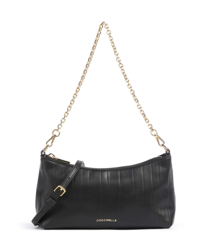 Coccinelle Aura Plisse Schultertasche noir