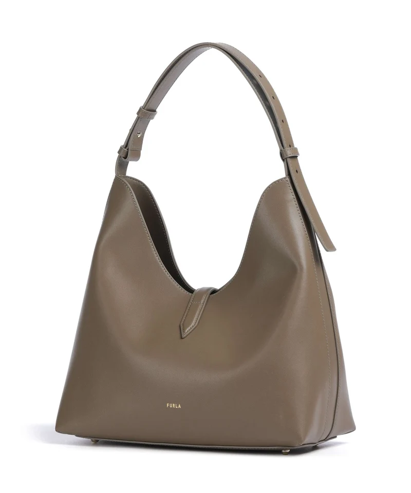 Furla Goccia M Beuteltasche muddy gray