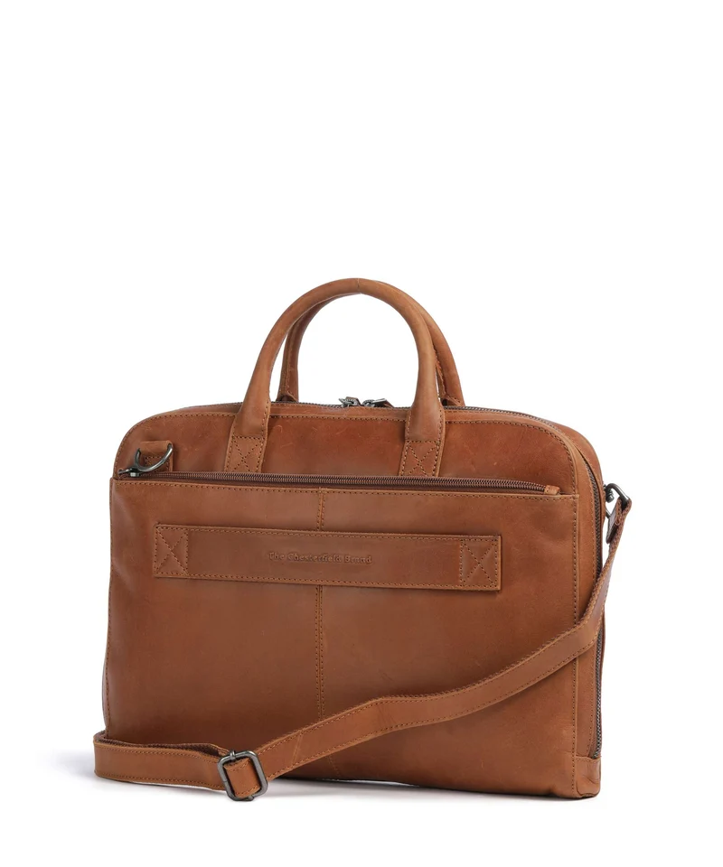 The Chesterfield Brand Wax Pull Up Cow Tilbury Aktentasche cognac