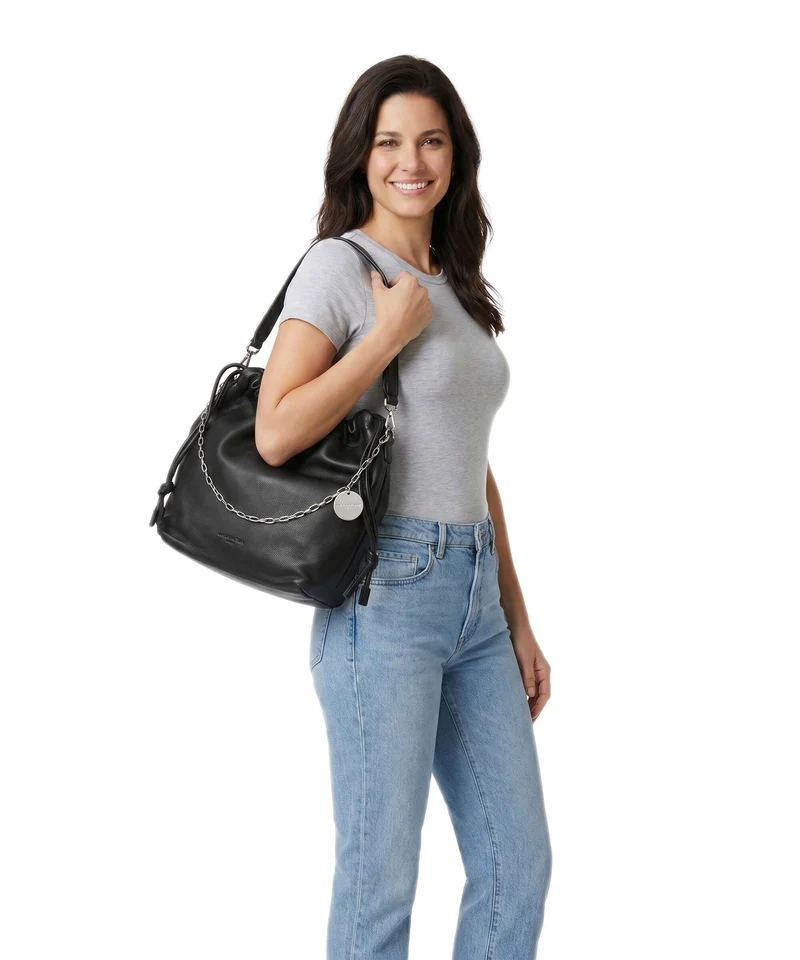 Liebeskind Lya II Small Pebble M Bucket Handtasche black